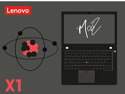 Lenovo X1 carbon 2d branding caricature cartoonize flat illustrator laptop lenovo logo minimal moezmustafa photoshop product design ui ux vector web x1 x1 carbon