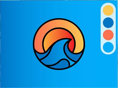 Waves Logo With Color Palette