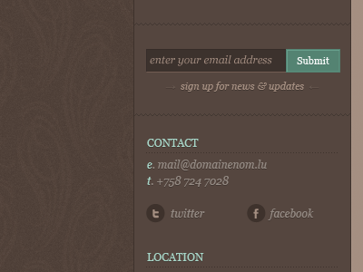 sidebar / debut contact sidebar signup