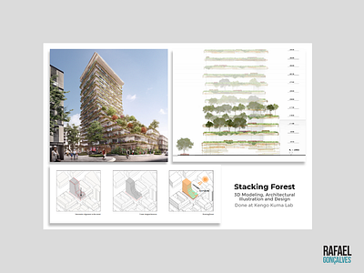 Stacking Forest architecture grasshopper illustrator render rhinoceros