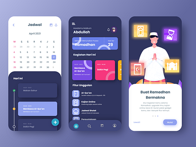 Ramadhan Activity Management Apps app application character design dashboad design flat icon illustration management app mobile ramadan kareem schedule app ui ux vector web website
