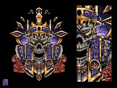 THE KING artwork branding design dirbbble shot dribbble graphic design illustration king logo new shot skull skull king the king the lead tshirt ui