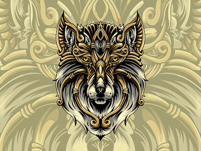 Mythical Wolf animal illustration design illustration sacredgeometry vector wolf