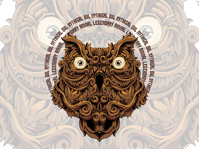 Mythical Owl animal illustration design illustration owl sacredgeometry vector