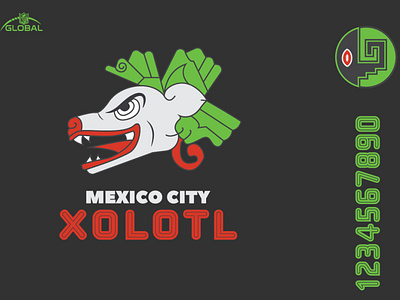 Mexico City Xolotl aztec branding concept football football logo graphic design logo logo design mascot design mascot logo mexico mexico city nfl nfl global nfl logo sports sports branding sports design sports logo xolotl