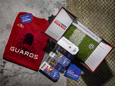 London Guards Season Ticket Box brand identity branding collateral concept design football graphic design london mailer marketing nfl packaging sports sports branding sports design