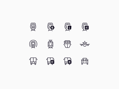 Rejseplanen Redesign - Travel Icons