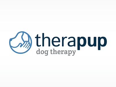 therapup logo branding dog dog therapy hand logo logotype puppy