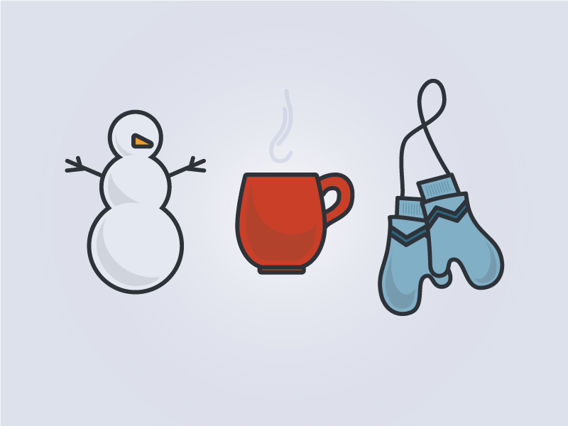 Winter Wonderland coffee cup gloves icon illustration mittens mug snow snowman winter