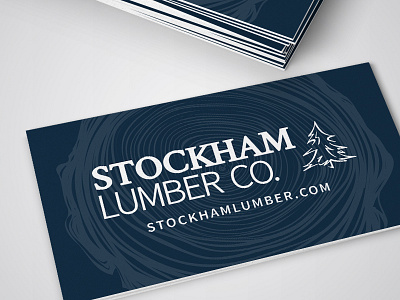 Stockham Lumber blue brand business card illustration logo lumber tree wood