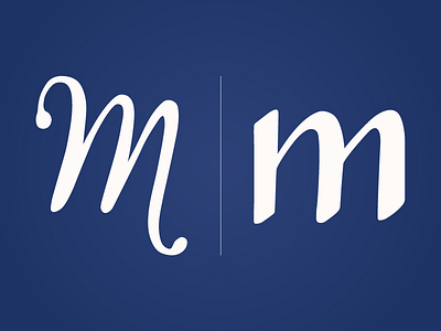 M&M alphabet blue handlettering letter letter m m mm type typography