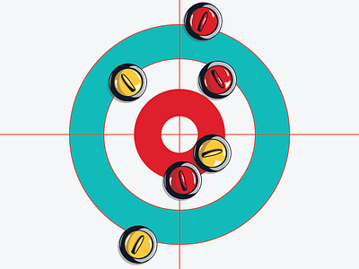 In the house curling illustration olympics target