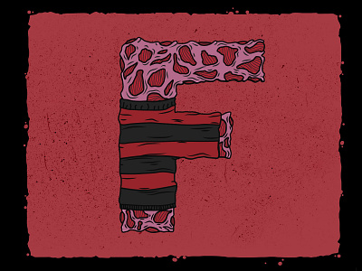 Horror type - F is for Freddy Kruger. horror art illustration art ilustrator movies