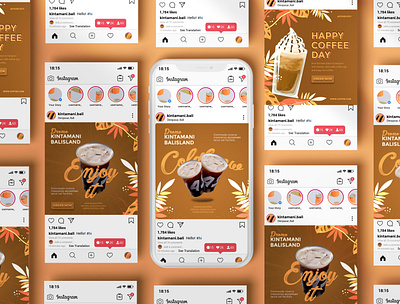 Instagram Social Media Post: Kintamani Bali Coldbrew branding design illustration instagram microblog social media