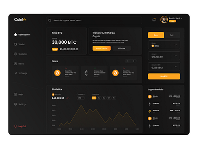 Cointo bitcoin branding crypto cryptocurrency cryptocurrency design dashboard design graphic design ui user interface ux