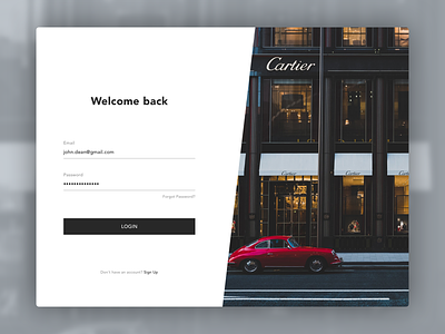Login page for Luxury page