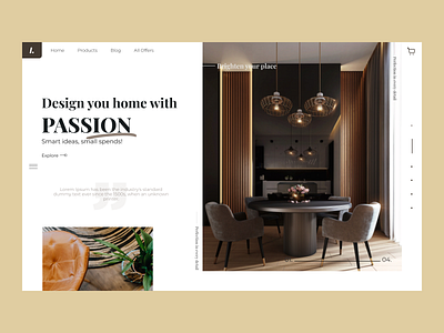 Interior Landing Page best shot colors design home decor interior design landing page ui ux website