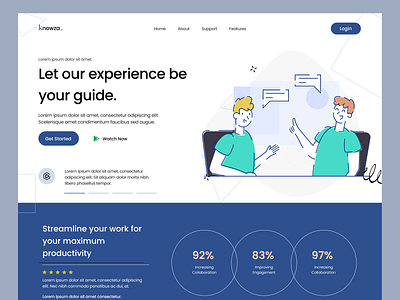 knowza: Landing Page best shot business colors design experience growth guidancce landing page landingpage landingpage design ui ux web webdesign website