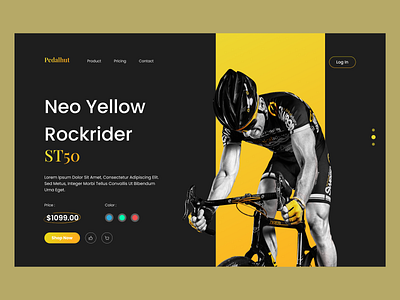 Bicycle Web Design Exploration best shot bicycle colors cycle dark design landing page landingpage landingpage design rider ui ux web webdesign website