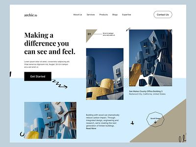 Archie: Landing Page architect architectural design best shot building colors design interior design landing page landingpage landingpage design property ui uiux user experience user interface ux web web design webdesign website