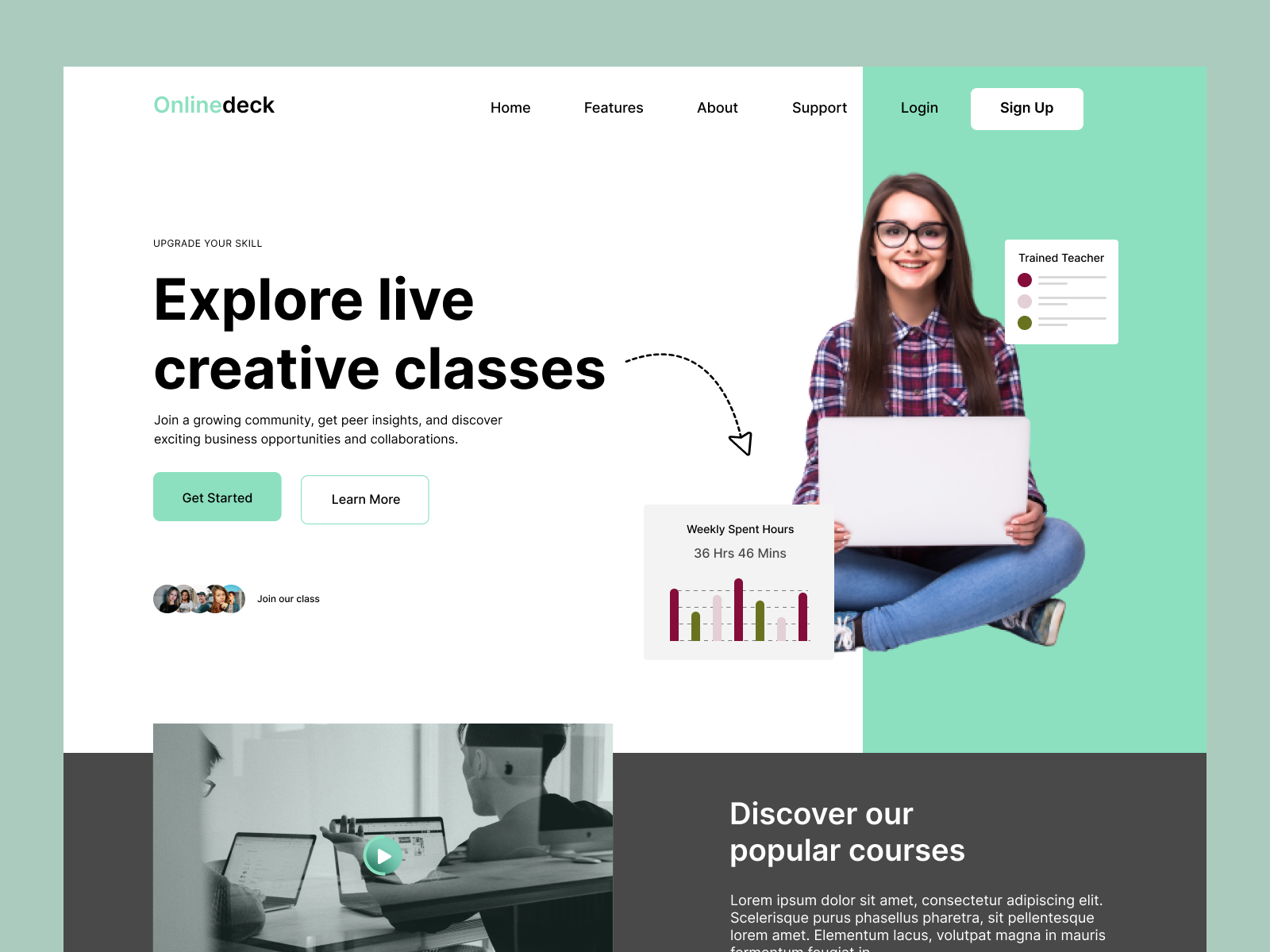 E-Learning Landing Page by Muskan Jassal on Dribbble