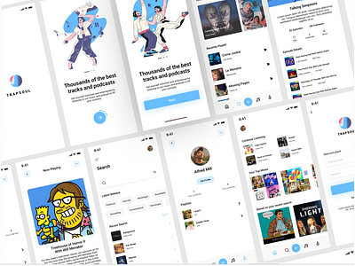 Trapsoul: Music Application app best shot colors ios mobile music musicplayer podcast ui uiux ux
