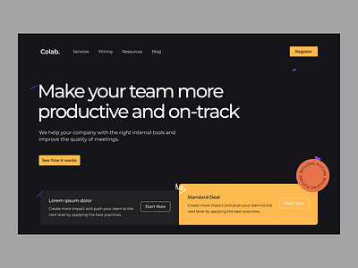 Productivity Tracking Landing Page