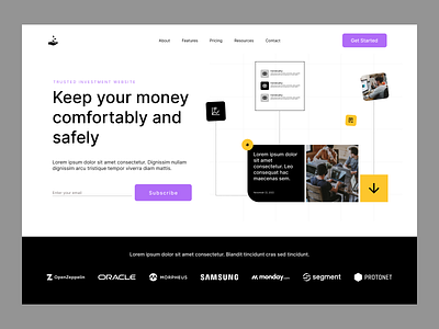 Bank Landing Page bank best shot colors design fintech landing page landingpage money safe secure ui ux wallet web website