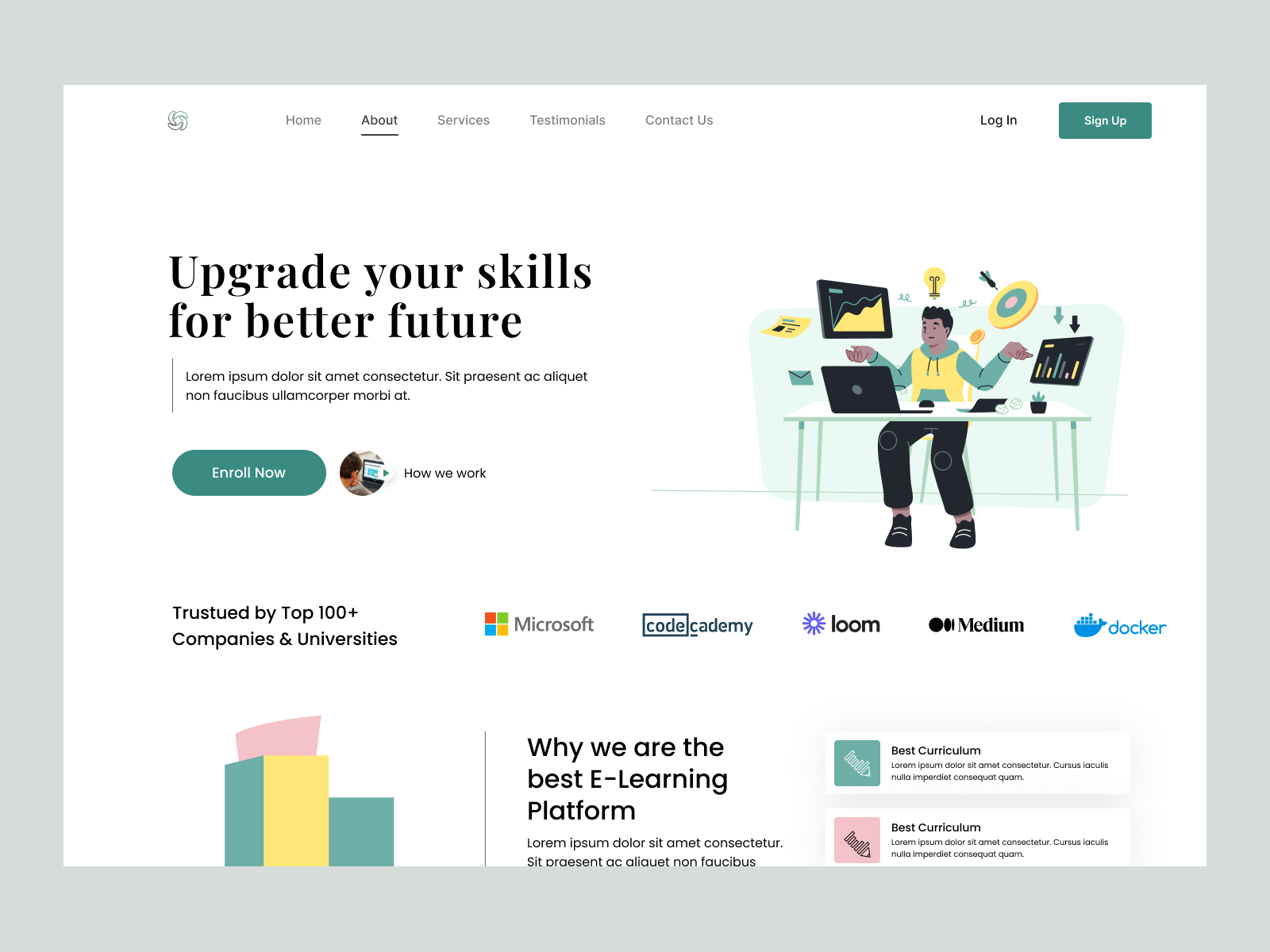 Skill Enhancement Web Landing Page by Muskan Jassal on Dribbble