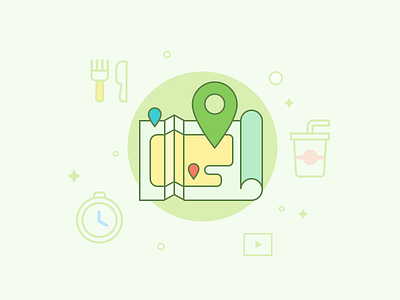 Life drink eat icon illustration image information life location map outline