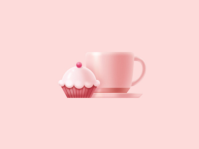 A pink "3D" art 2.5d app dailyui design gradient illustration photoshop ui ux vector web