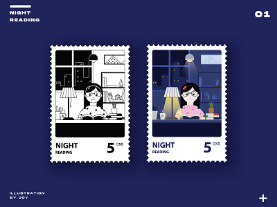 night reading blue design girl illustration light night nightreading ninja reading sketch study vector