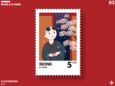 Monk & flower