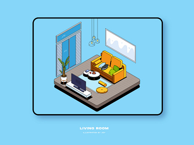 My new living room app design illustration living room penguins photoshop summer ui web