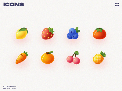 Fruits carrot cherry design icon illustration juice lemon orange pineapple strawberry tomato ui web