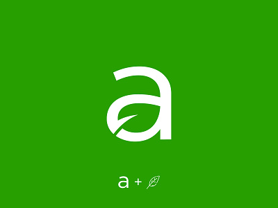 Letter a + leaf logo concept