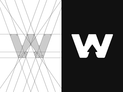 W + arrow logo concept