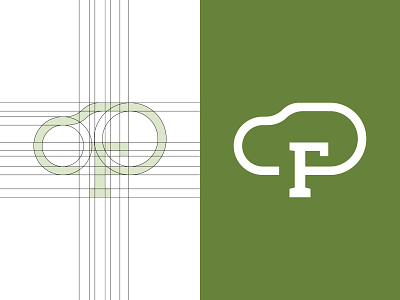 P+F+Tree logo for PRO FARM grid logo logo design logo grid monogram monogram logo pf tree tree logo tree mark