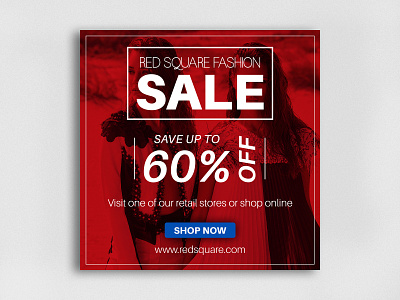 Red Square Fashion digital ads digital design instagram post mobile advertising social media social media ads social media advertising social media banner social media design