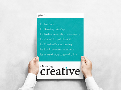 On Being Creative #1 adobe illustrator creative design creativity design inspiration poster a day poster design poster designer print design print designer typography art typography design typography poster