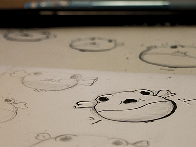 Blowfish Keyframe Sketches animation blowfish cute fish ink keyframe paper pen pencil sketch