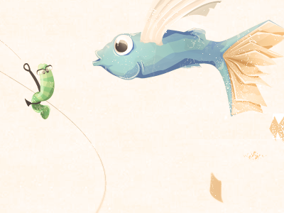 The Bookfish book fish illustration vector worm