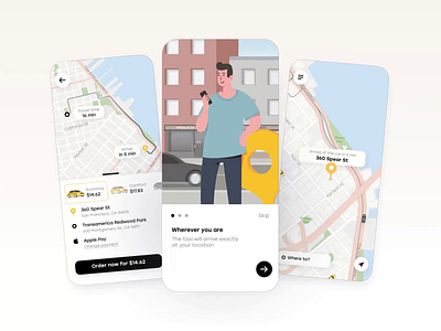 Select | taxi mobile app animation app design figma illustration interface mobile ui user experience user interface ux vector