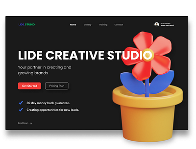 Lide Studio - Digital Agency Landing Page design app design branding design figma graphic design illustration inpiration logo ui uidesign uiux uxdesign