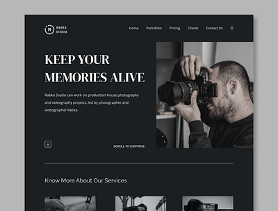 Photo Studio Landing Page Design app design branding design figma inpiration landing page ui uidesign uiux uxdesign webdesign website