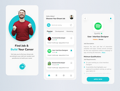 Job Finder App design figma finder inpiration job uidesign uiux uxdesign