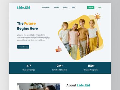Kids Education Platform Landing Page