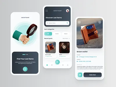 Lost & Found app branding design figma graphic design inpiration lost found mobileapp ui uidesign uiux uxdesign