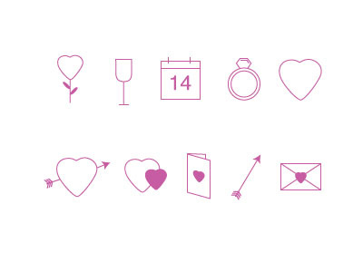 Valentine's Icons cupid february hearts love valentines