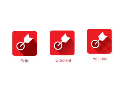 Solid, Gradient, Halftone app arrow fill flat gradient halftone icon ios long shadow mobile power solid